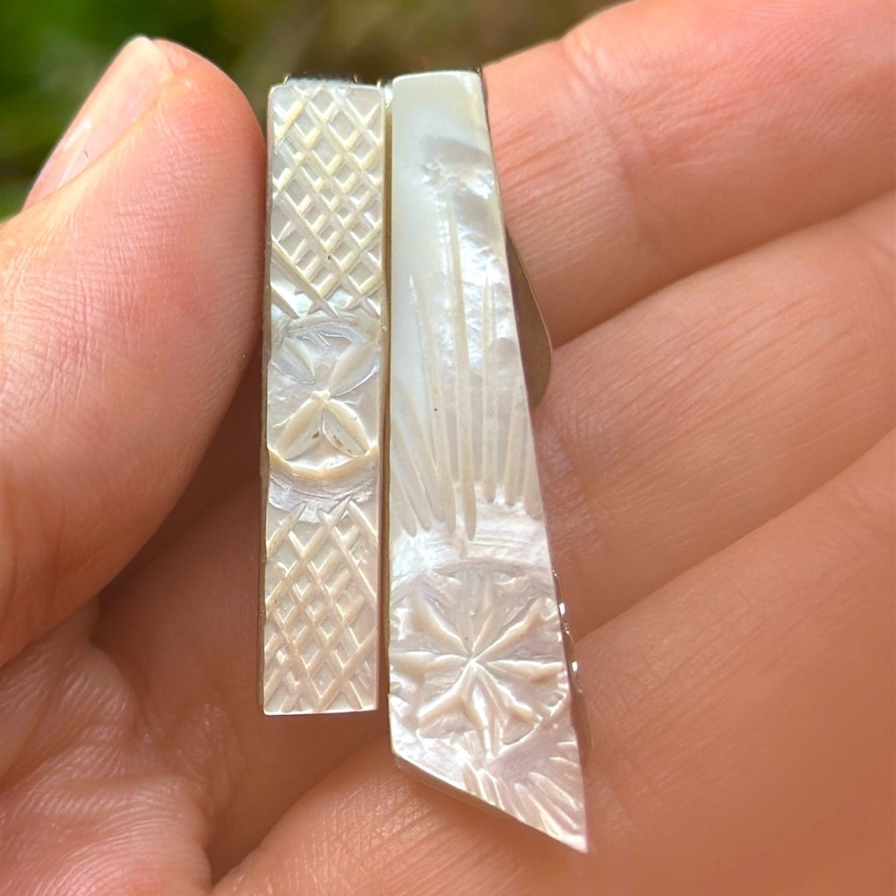 COPY - Vintage Two Mother of Pearl Tie Clips